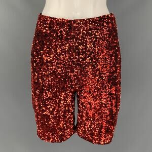 RETROFETE Size S Orange Sequined Shorts